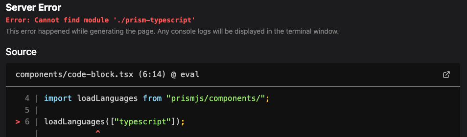 Error when using Prism with Next.js 13